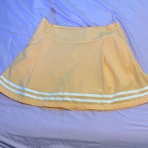 Vibrant Orange Skater Skirt with Stripes